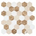 Andova Tiles ANDOVA TILES Channing 2" x 2" Marble Honeycomb Mosaic Floor Use Tile ANDCHA125